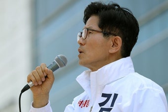 [6.13선거] 차량 유세하는 김문수 서울시장 후보