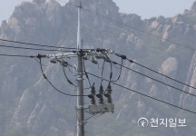 고성 산불 발화지점 전신주