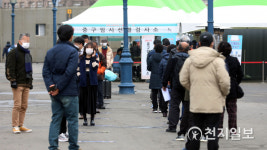 [천지포토] 코로나19 검사 기다리는 시민들