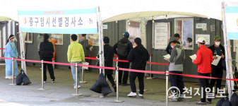 [천지포토] 코로나19 신규 확진자 614명… 사흘 연속 600명대