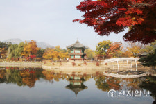 가을빛 고운 자태로 돌아온 경복궁 향원정