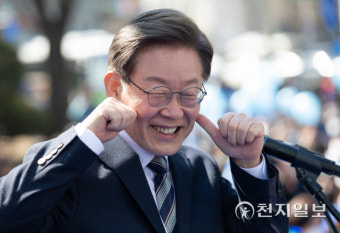 [천지포토] 이재명 대선후보 '지지 호소'