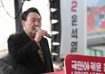 [천지포토] 경북 경산 찾은 윤석열 지지 호소