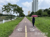 [현장in] 광주천 자전거도로에 시민 불만 가득… 자전거도 보행자도 위험