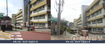 오산시, 화성초등학교 후문 전신주 이전… 안전한 등하굣길 확보
