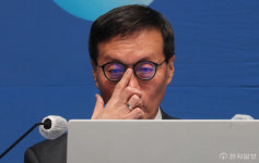 [포토] 안경 고쳐 쓰는 이창용 총재