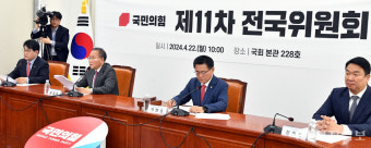 [포토] 전국위원회 발언하는 윤재옥 대표 권한대행
