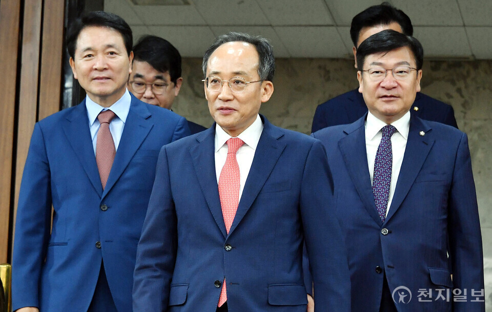 국민의힘 추경호 원내대표, 민주당 입법권 남용 비판료