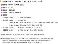 성북구청, “33번 확진자 길음동 주민”…미국서 입국, 특이 동선 없음