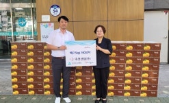 인천시 미추홀구, 측천산업㈜으로부터 배 100상자 전달받아