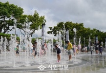 해남군민광장 음악분수 조기가동