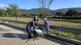 합천군 야로면, 가야천 제방 산책로 왕벚나무 퇴비 주기 실시