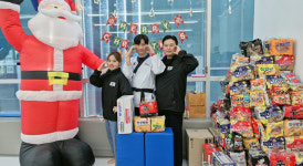 인천시 중구  영종1동 소재 용인대 태권클럽 아이들, 이웃돕기 성금 및 라면 기부