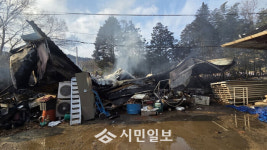 강진소방서, 작천면 갈동리 간이창고 화재 신속 진압