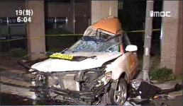 한티역사고, 택시 전봇대와 충돌…3명 사망