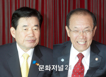 포토 MB 국회방문 앞둔 김진표-황우여 두 원내대표의 상반된 표정