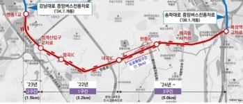 양재∼세곡 9.7㎞ 헌릉로 버스전용차로 6월 착공