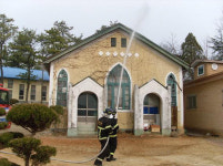의성소방서, 구.군위성결교회 합동소방훈련 실시
