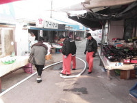 안동소방서, 진보시장상가 소방통로확보훈련 실시