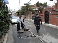 서초소방서, 비상소화장치 이용 화재진압 교육