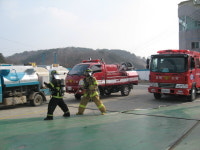 울진소방서, 주유소 대상 가상화재 출동훈련