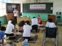 산청소방서, 경호중학교 심폐소생술 교육 실시