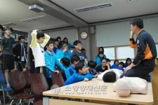 순천소방서, 승주119안전센터 승남중학교 학생 40명 응급처치