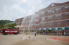 광양소방서, 광양 중마초등학교와 합동소방훈련 실시