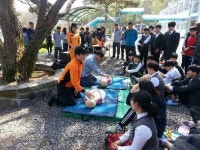 금산소방서, 진산중학교 합동 소방훈련 실시