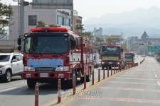 금산소방서, 소방차길터주기 국민참여 훈련실시