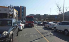 순천소방서, 소방차량 출동로 확보훈련 실시