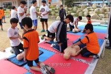 삼일중학교 119소년단 교내 심폐소생술 홍보