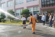 여수소방서, 구봉중학교에서 합동소방훈련