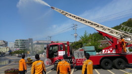 여수 여서119, 고가사다리차 조작 훈련