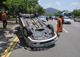 양산소방서, 승용차량 교통사고 인명 구조