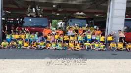 갈릴리 어린이집 청주동부소방서에 응원메세지 전달