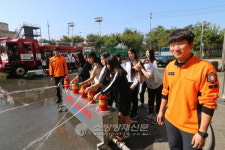 청주동부소방서, 금천중학교 미래소방관 체험교실 운영