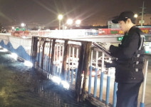 인천남부소방서, 육교 간판 화재 신속한 진압