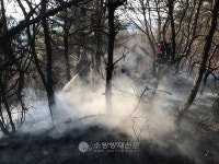 인천공항소방서, 장봉도 건어장 해변 인근 야산 산불화재 신속 진압