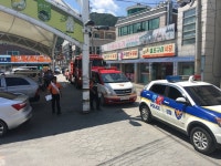 정선소방서, 임계사통팔달시장 소방차 길 터주기 훈련 