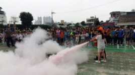 여수소방서 소방정대, 여수동초 합동 소방훈련