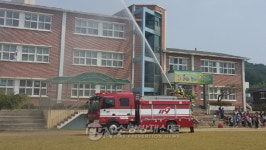 속초소방서, 대포초등학교 공공기관 합동소방 훈련