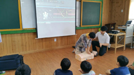 강원고성소방서, 아야진초 교직원ㆍ학생 대상 CPR 교육