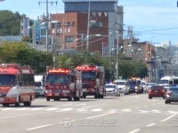 군산소방서, 소방차 길 터주기 훈련