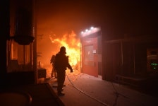 강동소방서, 명일시장 화재 진압