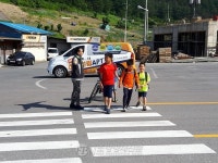 태백소방서 통리 여성 의소대, 등굣길 안전 지킴이 운영