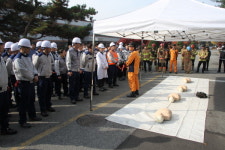 증평소방서, 두산전자 무각본 합동 소방훈련