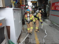 태백소방서, 장성중앙시장 전통시장 합동 소방훈련