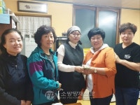 횡성소방서, 유방암 투병 의소대원에 성금 전달