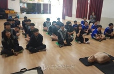 원주소방서·신림중학교, 안전문화 확산 심폐소생술 교육